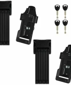 2x ABUS Bordo Big 6000 Faltschloss 120cm Schwarz Inkl. SH Halter Twin-Set - Level 10